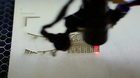 The laser engraving machine in action. Stock Footage 153050158