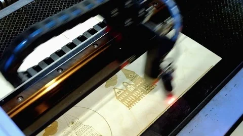 Laser engraving machine Video stock 74457324