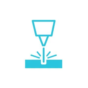 Laser engraving machine head, Isolated on white background. From blue icon se Stock Illustration