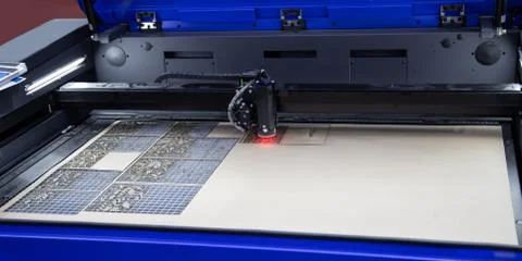 Laser engraving machine Foto stock