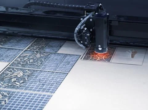 Laser engraving machine Stock Photos