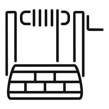 Laser engraving machine working a brick surface Stock Illustration