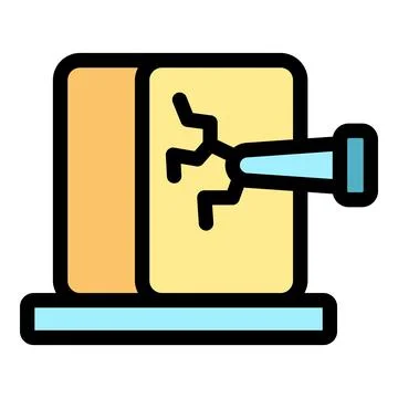 Laser engraving machine working on material surface Stock Illustration