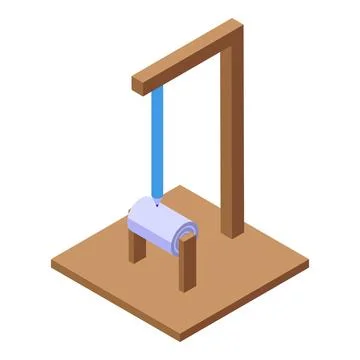 Laser engraving machine working on roll material, isometric view Stock Illustration