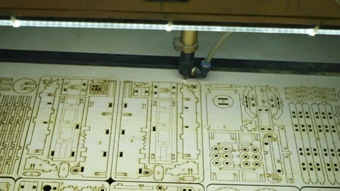 Laser engraving of various figurines for the designer on a special machine Stock Footage 292232159