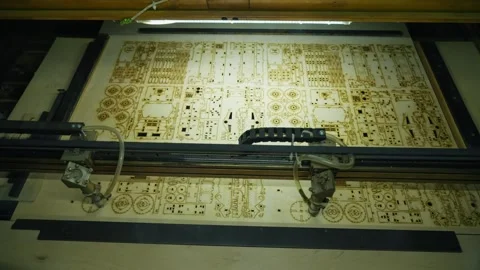 Laser engraving of various figurines for the designer on a special machine Stock Footage 293375557