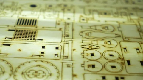 Laser engraving of various figurines for the designer on a special machine Stock Footage 293375854
