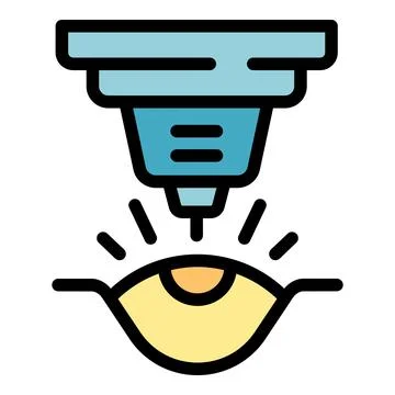 Laser eye device icon vector flat Stock Illustration