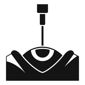 Laser eye surgery correcting vision during operation Illustrazione stock