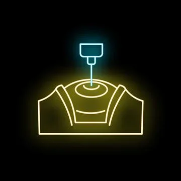 Laser eye surgery performing on human eyeball icon Stock Illustration