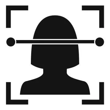 Laser face recognition icon, simple style 스톡 일러스트