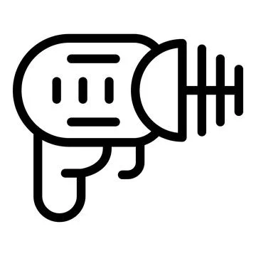 Laser firearm icon outline vector. Fantasy hunting tool Stock Illustration