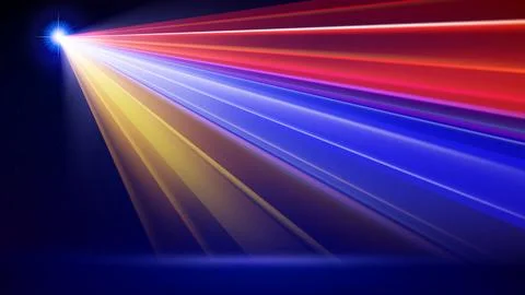 Laser flag of armenia. Multicolor laser show on dark blue background. Template Stock Illustration