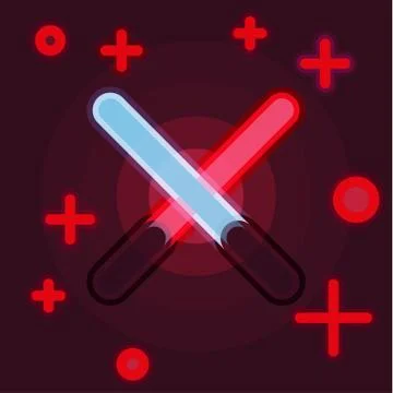 Laser glowing lines on background, abstract illustration of contrasting flat Stock Illustration