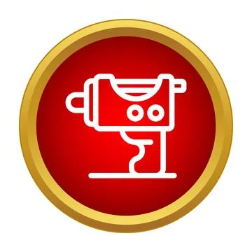 Laser gun icon weapon within a red circle Stock Illustration