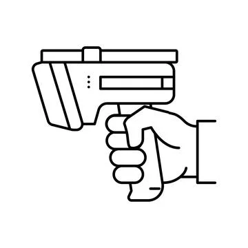 Laser gun for scan rfid line icon vector illustration Stockillustratie