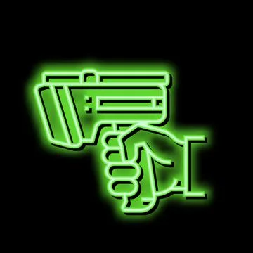 Laser gun for scan rfid neon glow icon illustration Stock Illustration