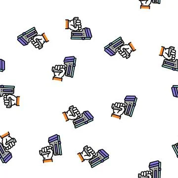 Laser gun for scan rfid vector seamless pattern Stock Illustration