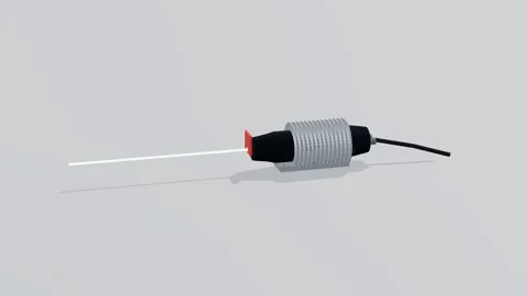 Laser head photonics 3d loop white background 3D animation seamless loop Stock Footage 341850680