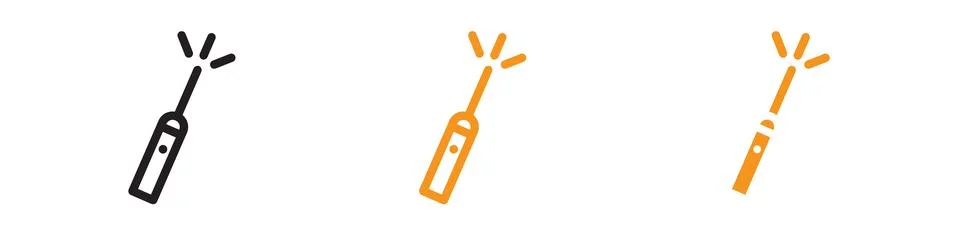Laser Icon Set Precision Technology Illustrations for Science and Industry Stock Illustration