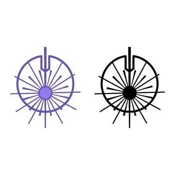 Laser Icons. Vector Illustrations. Device Generating A Beam Of Light. Techn.. Stock Illustration