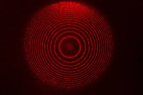 Laser interference interference pattern of real He-Ne gas laser light pass... Stock Photos