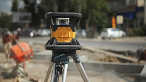 Laser level on the construction site Stock Footage 284931118