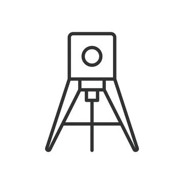 Laser level, icon in line design. Laser level, leveling tool, construction laser イラスト素材