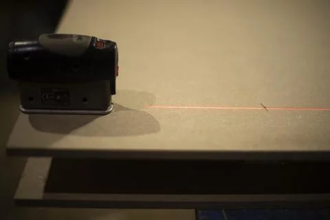 Laser level for marking material. Laser pointer. Stock Photos