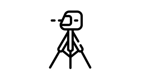 Laser level measuring equipment black icon animation Vidéo 156649757