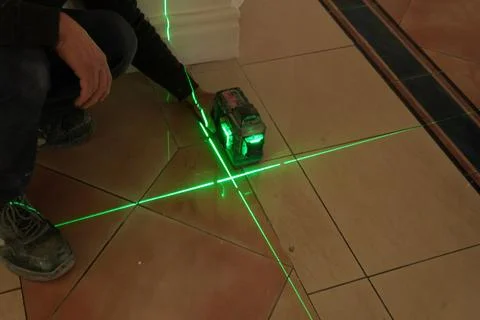 Laser level. Stock-Fotos