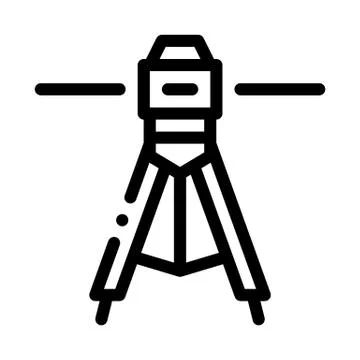 Laser level tool icon vector outline illustration Illustrazione stock
