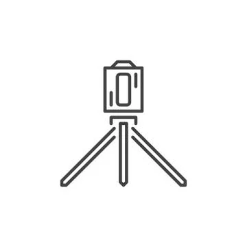 Laser level Tool outline vector icon or design element Illustrazione stock