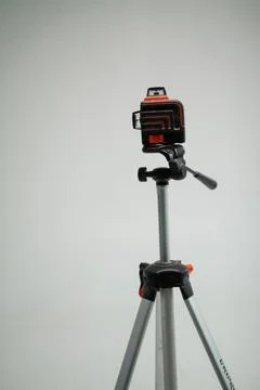 Laser level on a tripod for measurement Stock Photos