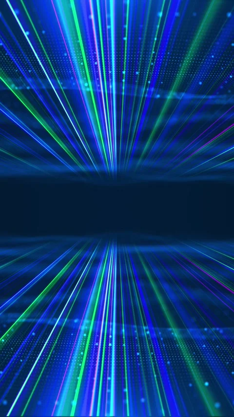 Laser light corridor background neon rays, fast motion perspective, and dark fut Stock Footage 340418320