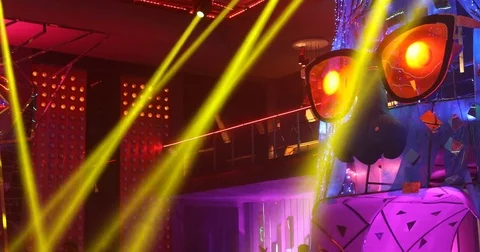 Laser Light Decoration at Pub Stock Footage 75886041