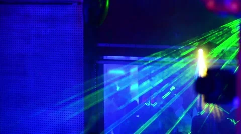 Laser light installation on the disco party Stock Footage