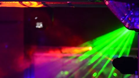 Laser light installation on the disco party Stock Footage
