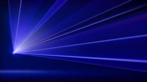 Laser light show. Bright laser beams, dj light party. Blue stage, strobe lights Stock Illustration