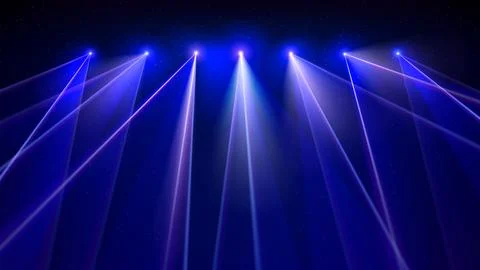 Laser light show. Bright led laser beams, dj light party. Illuminated stage Stock Illustration