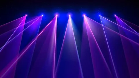 Laser light show. Bright led laser beams, dj light party. LED strobe lights Stock Illustration