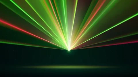 Laser light show. Bright led laser beams, dj light party. Stage, strobe lights Stock Illustration