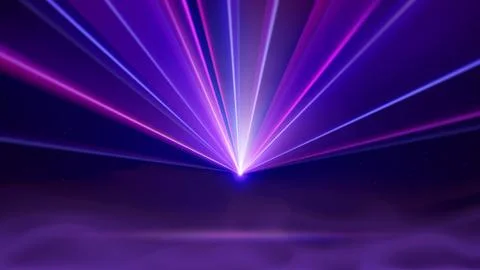 Laser light show. Bright led laser beams, dj light party, smoke. Background Stock Illustration