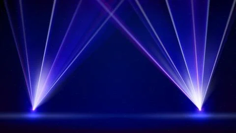Laser light show. Bright led laser beams, dj light party. Template. Backdrop Stock-Illustration