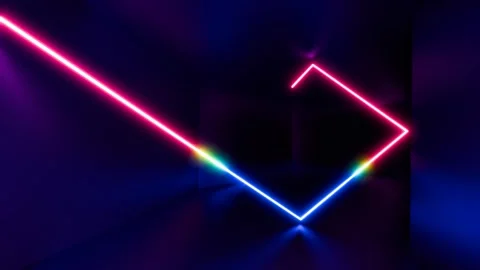Laser line changing colors in dark corridor Stock Footage 281285667