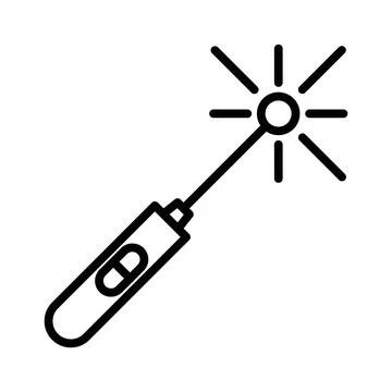 Laser linear logo mark in black and white Stock Illustration