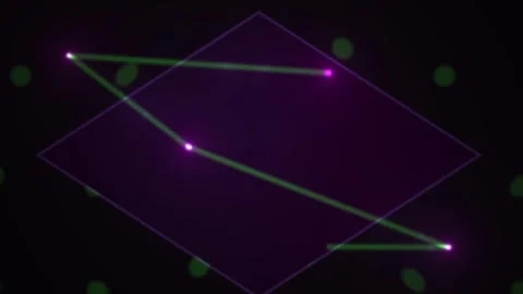 Laser Lines Tracing a Futuristic Technology Network Path Across a Purple Plan Stock Footage 343728450