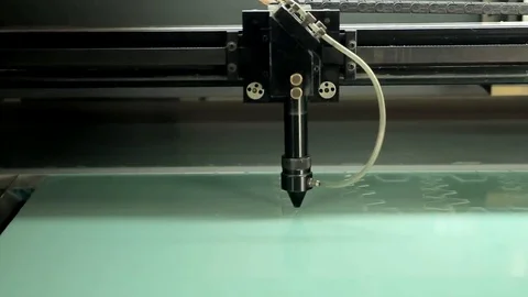 Laser machine cutting plastic Video stock 69147308