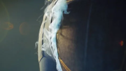The laser machine in the denim factory processes jeans. Focusing shot of Stock Footage 139222727
