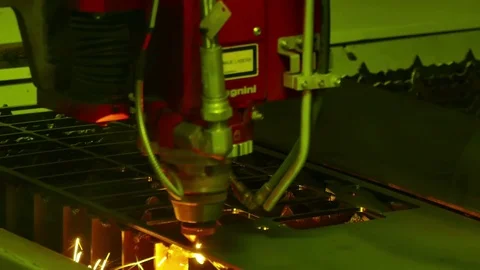Laser Machine in Heavy Industry Stock Footage 70379977
